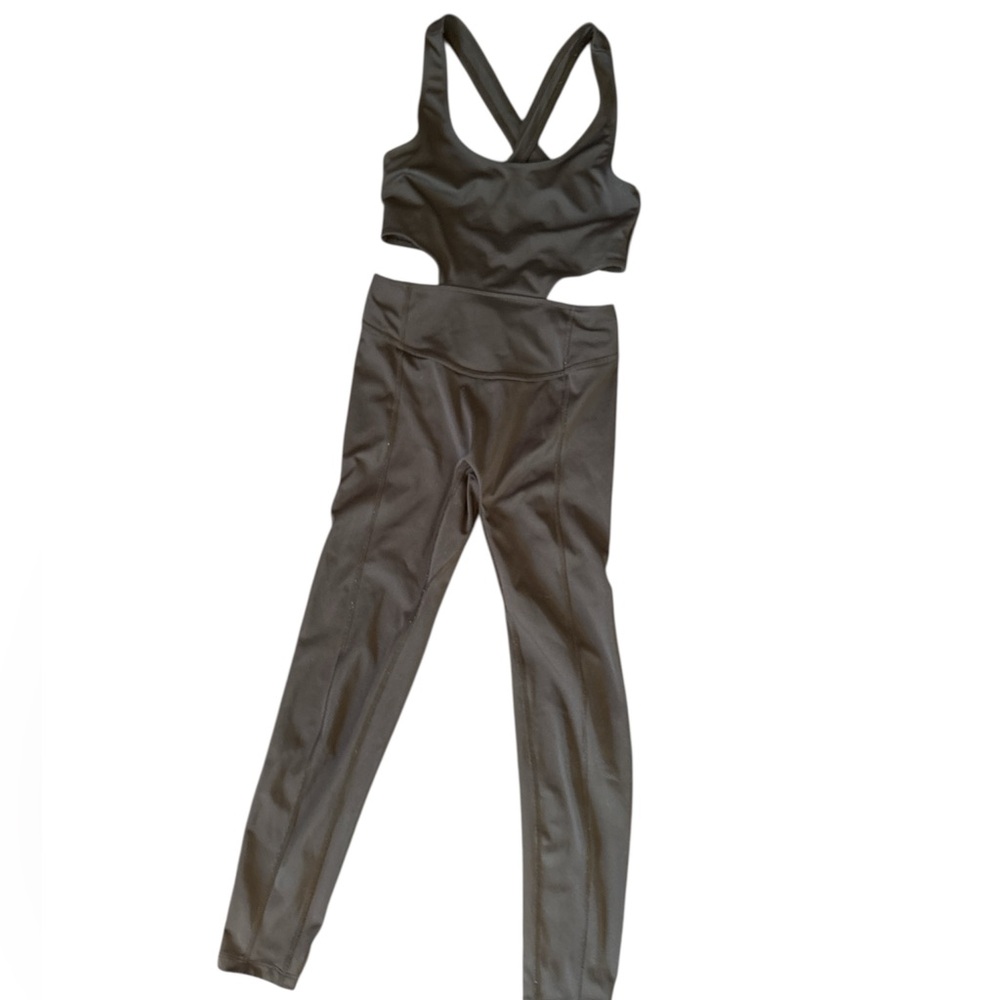 Free people movement Black Cutout Activewear jumpsuit one piece workout XS